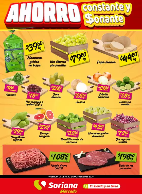 Catálogo Soriana Mercado | Fin de Semana Mercado Ver Tab Chis Camp Yuc y Q. Roo | 2026-10-09T00:00:00.000Z - 2026-10-12T00:00:00.000Z