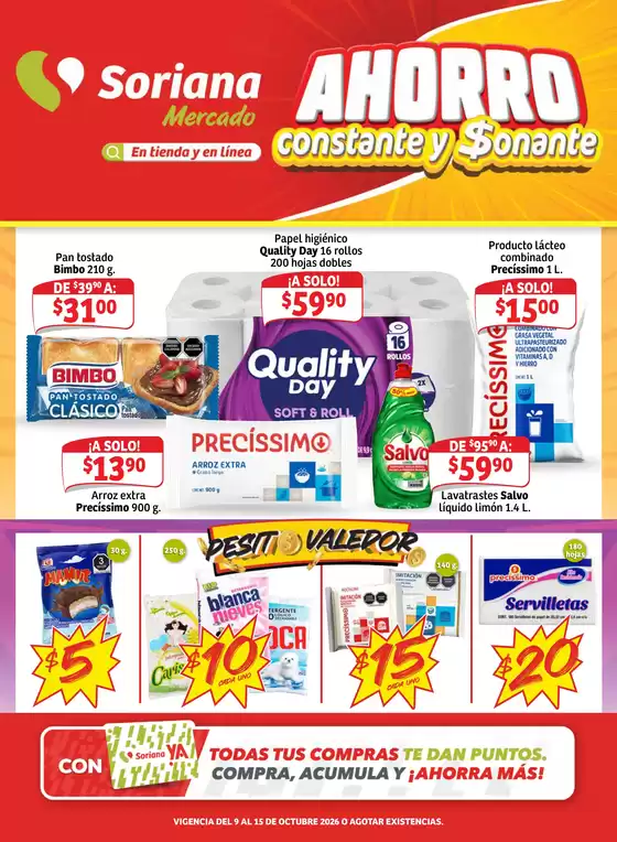Catálogo Soriana Mercado en San Roque | Ahorro constante y sonante Mercado Nacional | 2026-10-09T00:00:00.000Z - 2026-10-15T00:00:00.000Z