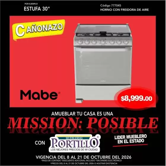Catálogo Mueblerías Portillo | Ofertas principales para ahorradores | 2026-10-08T00:00:00.000Z - 2026-10-21T00:00:00.000Z