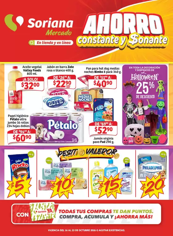 Catálogo Soriana Mercado | Ahorro constante y sonante Soriana Mercado | 2026-10-16T00:00:00.000Z - 2026-10-22T00:00:00.000Z