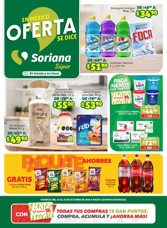 Catálogo Soriana Súper | En México Oferta se dice Soriana Súper Nacional | 2026-10-16T00:00:00.000Z - 2026-10-22T00:00:00.000Z