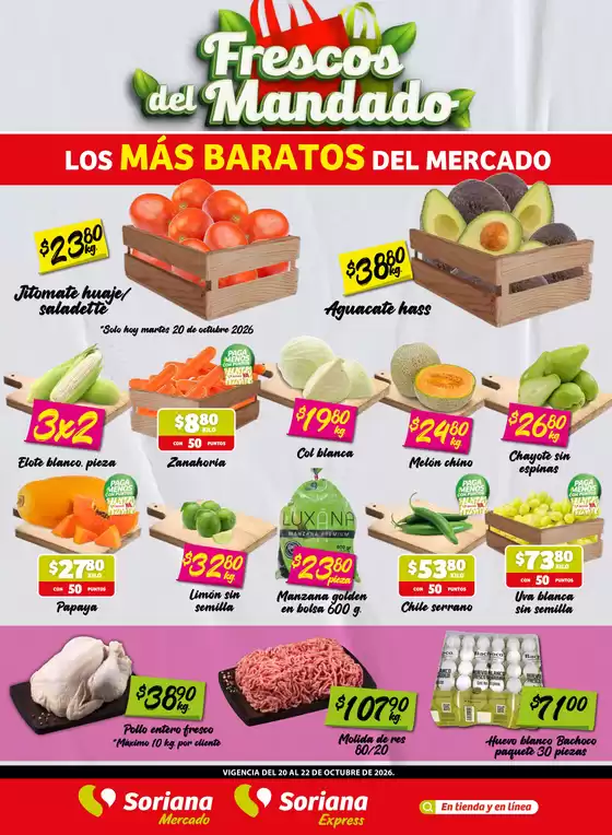 Catálogo Soriana Express | Frescos del Mandado Mercado Tamaulipas | 2026-10-21T00:00:00.000Z - 2026-10-22T00:00:00.000Z