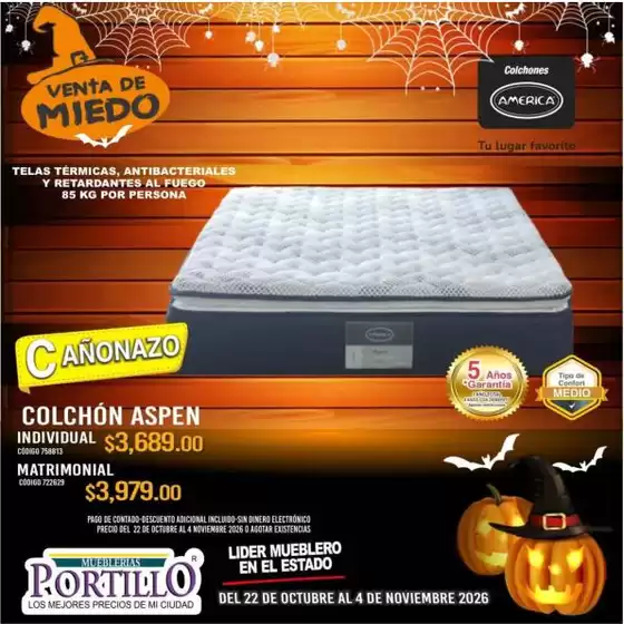 Catálogo Mueblerías Portillo | Ofertas para cazadores de gangas | 2026-10-22T00:00:00.000Z - 2026-11-04T00:00:00.000Z