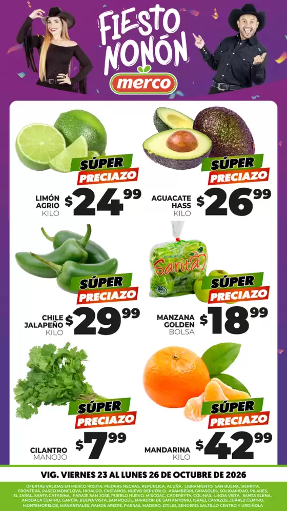 Catálogo Merco | Frutas y Verduras 23 al 26 Octubre | 2026-10-23T00:00:00.000Z - 2026-10-26T00:00:00.000Z