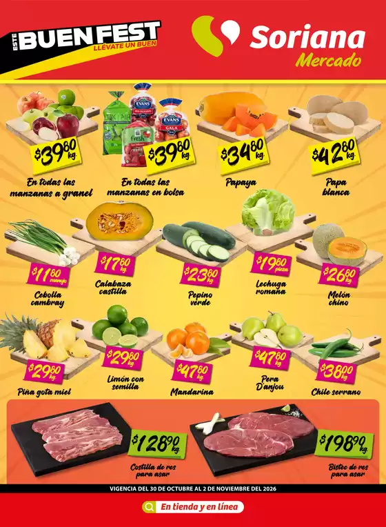 Catálogo Soriana Mercado en Frontera (COAH) | Fin de Semana Mercado Son y Sin | 2026-10-30T00:00:00.000Z - 2026-11-02T00:00:00.000Z