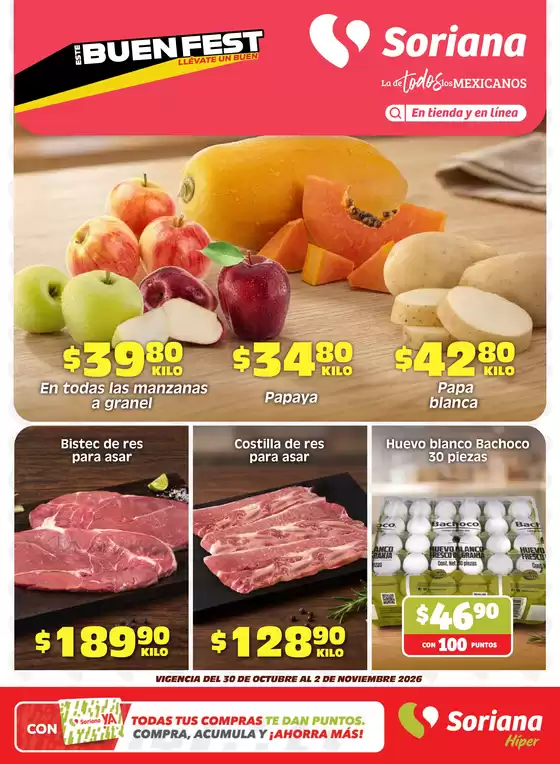 Catálogo Soriana Híper | Fin de Semana Híper Tamaulipas excepto Cd. Victoria y Tampico | 2026-10-30T00:00:00.000Z - 2026-11-02T00:00:00.000Z